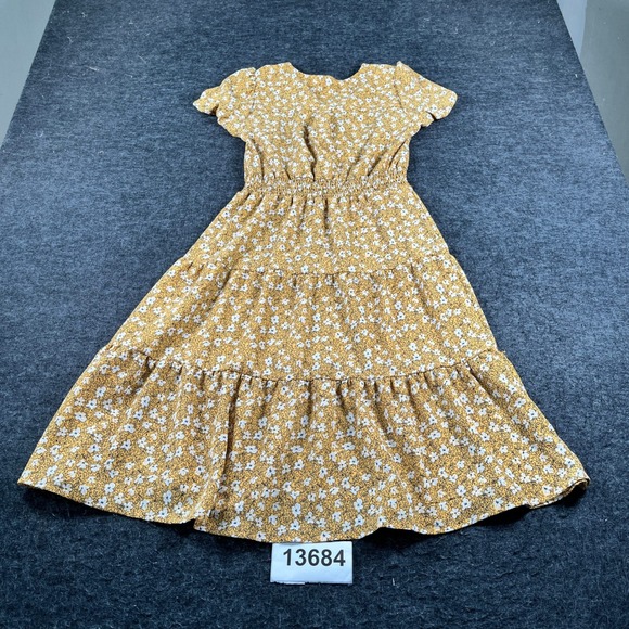 Monteau Dresses & Skirts - Monteau Los Angeles Midi Dress Womens Medium Yellow Floral Tiered Formal Party